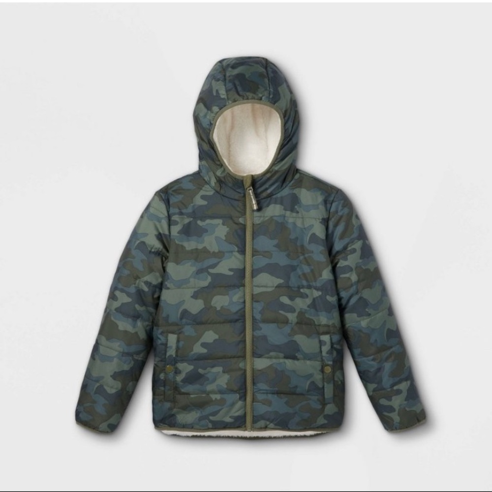 BRAND NEW Cat and Jack reversible puffer jacket